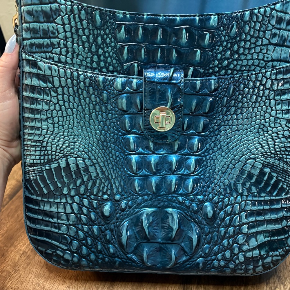 **SOLD**Brahmin NWOT Large Leia - Blue Patina Melbourne - 2 Perfect Eyes - Picture 2 of 16